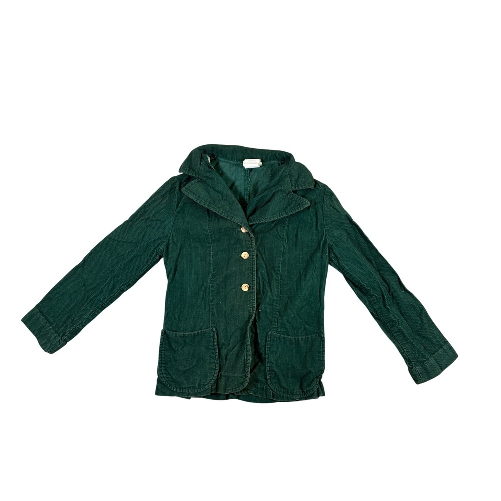 Vintage Sears Growing Girl Forest Green Corduroy Blazer Jacket Size 10 1077